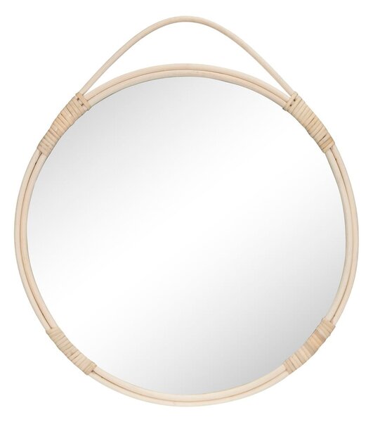 Lustro ścienne z rattanową ramą ø 50 cm Malo – House Nordic