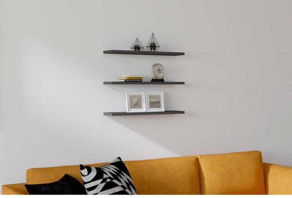 Ciemnoszare półki zestaw 3 szt. Boss – Kalune Design