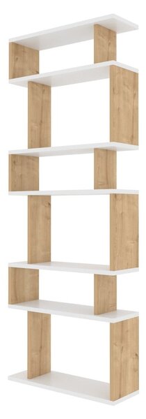 Biały regał w dekorze dębu 60x160 cm Bates – Kalune Design