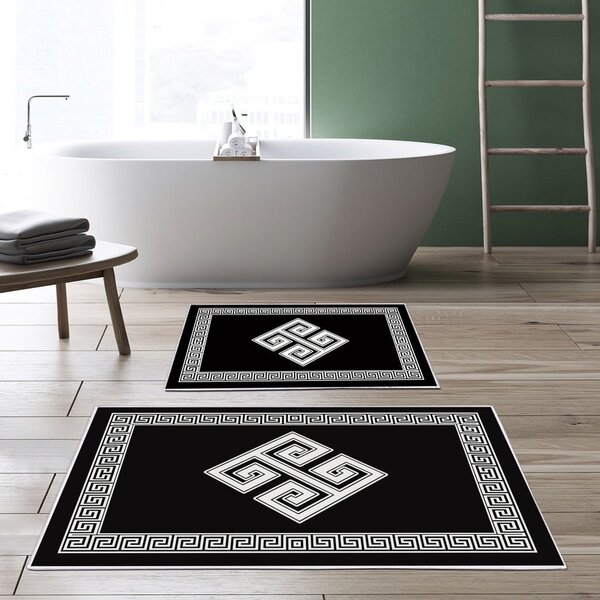 Czarno-białe dywaniki łazienkowe zestaw 2 szt. – Foutastic