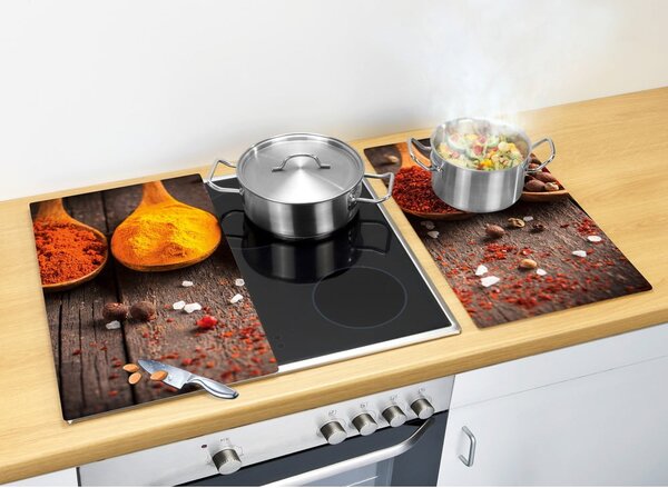 Płyty ochronne na kuchenkę ze szkła hartowanego zestaw 2 szt. 52x30 cm Curry – Allstar