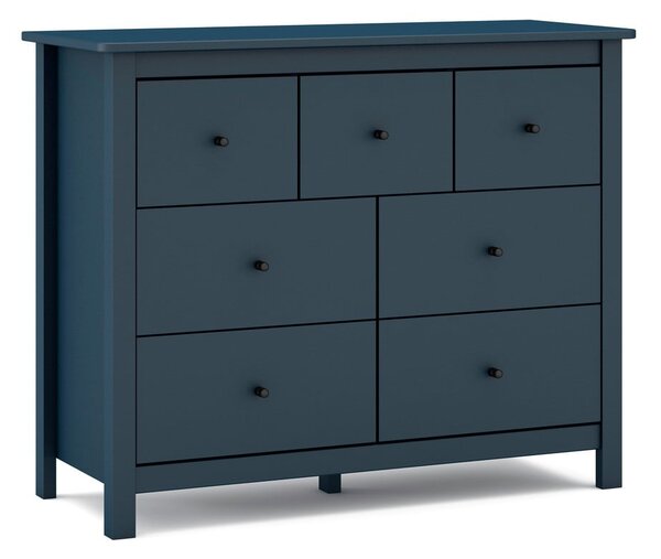 Ciemnoniebieska niska komoda z drewna sosnowego 110x80 cm Misti – Marckeric