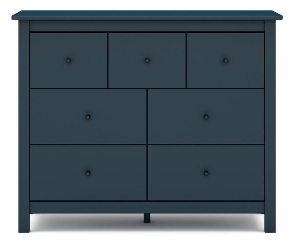 Ciemnoniebieska niska komoda z drewna sosnowego 110x80 cm Misti – Marckeric