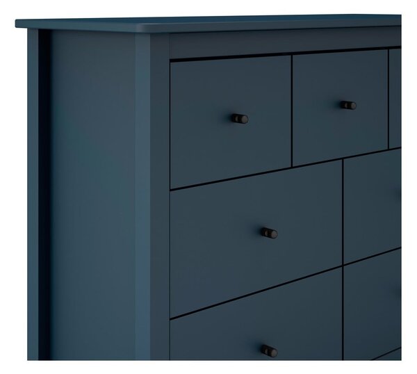 Ciemnoniebieska niska komoda z drewna sosnowego 110x80 cm Misti – Marckeric
