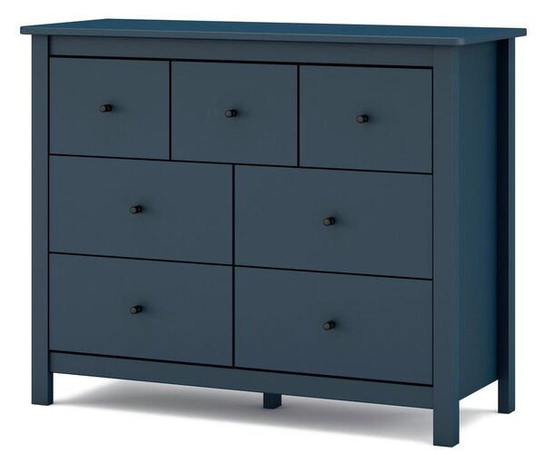 Ciemnoniebieska niska komoda z drewna sosnowego 110x80 cm Misti – Marckeric