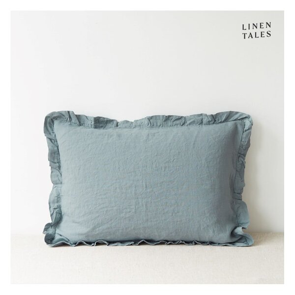 Lniana poszewka na poduszkę 40x40 cm Blue Fog – Linen Tales