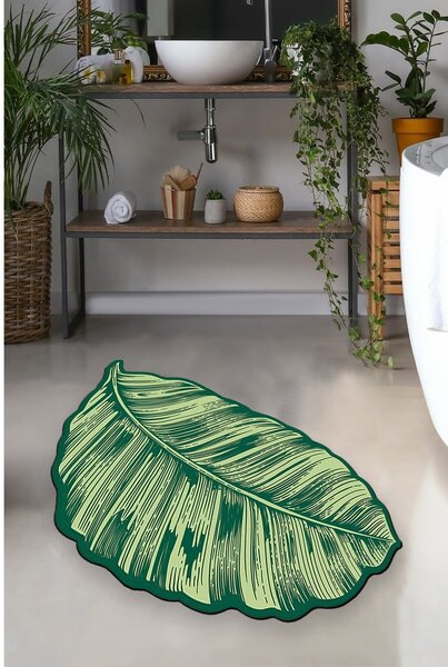 Zielony dywanik łazienkowy 60x100 cm Sheet – Foutastic