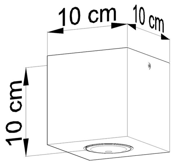 Szara lampa punktowa 10x10 cm Geo – Sollux