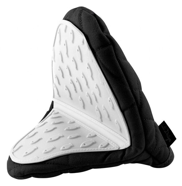 Czarno-biała bawełniana łapka kuchenna z silikonem Vialli Design
