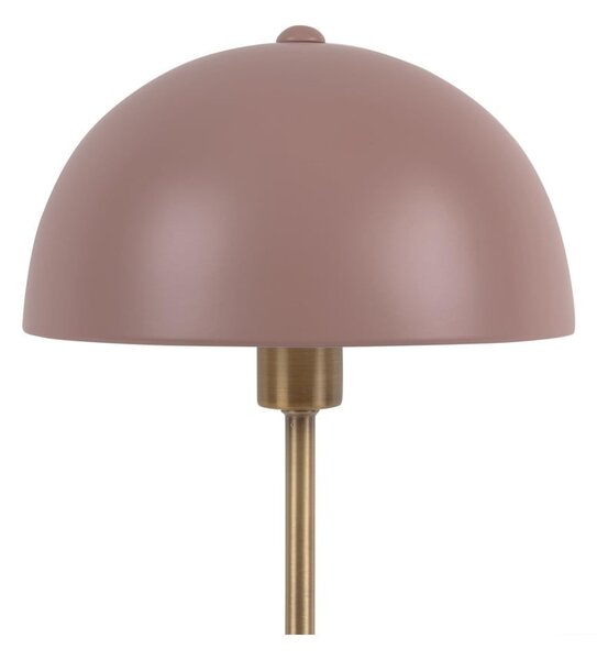 Różowa lampa stołowa z detalami w kolorze złota Leitmotiv Bonnet
