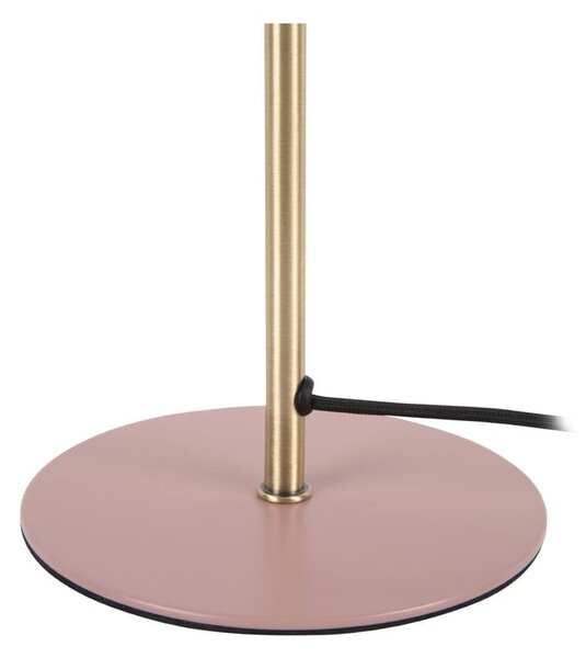 Różowa lampa stołowa z detalami w kolorze złota Leitmotiv Bonnet