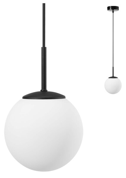 Lampa wisząca Aurelia czarna z 1 kulistym kloszem