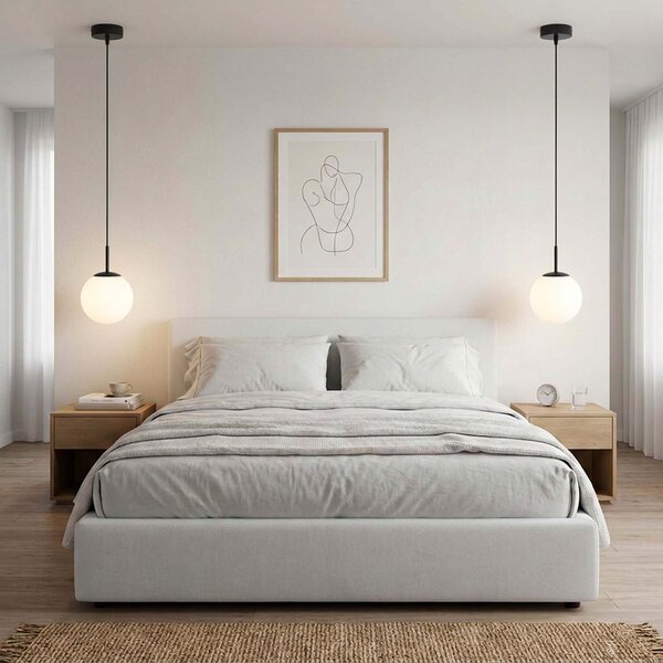 Lampa wisząca Aurelia czarna z 1 kulistym kloszem