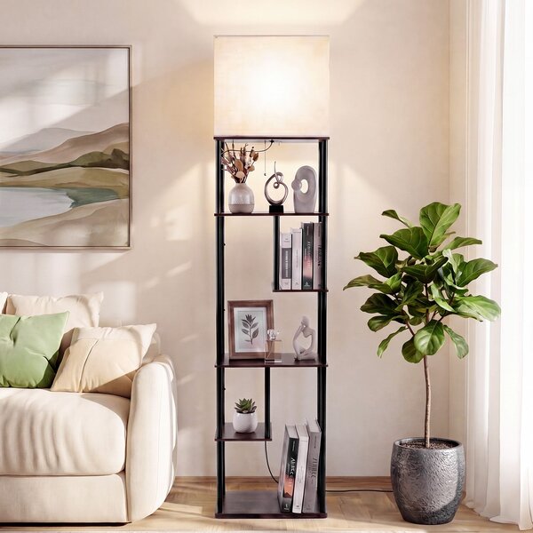 Lampa podłogowa z półkami