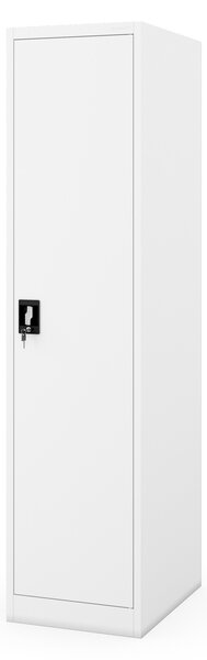 Szafa biurowa metalowa na akta, głęboka, biała, 450x1850x600 mm: ALEX D600
