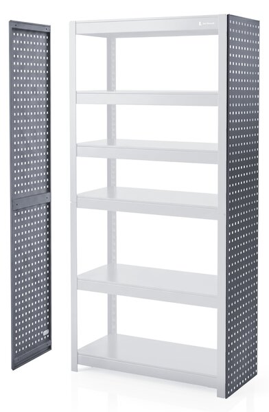 Tablica perforowana do regału antracytowa: JOHNNY, 2 sztuki, 1800 x 20 x 420 mm