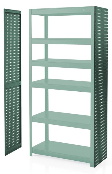 Tablica perforowana do regału zielona: JOHNNY, 2 sztuki, 1800 x 20 x 420 mm