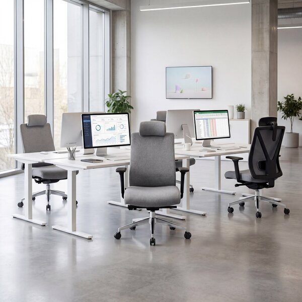 Fotel biurowy ergonomiczny szary VECTOR