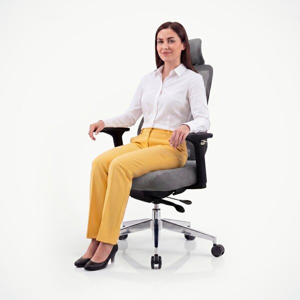 Ergonomiczny fotel biurowy z siatką ciemnoszary AXIS