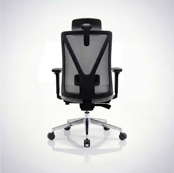 Fotel biurowy ergonomiczny szary z siatką VECTOR