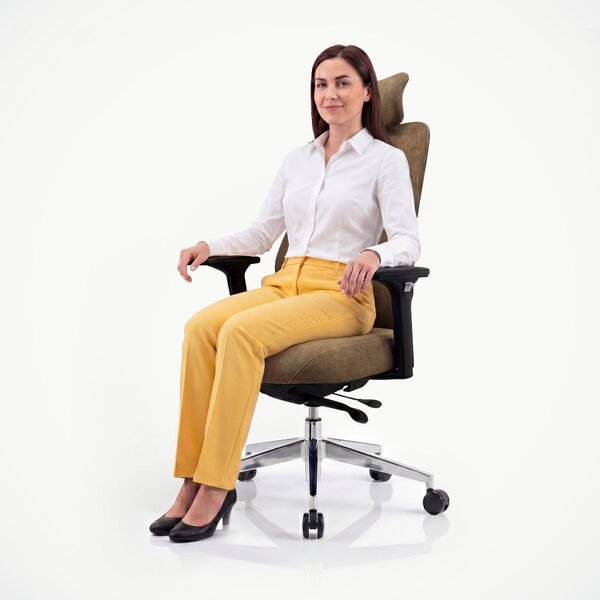 Ergonomiczny fotel biurowy brązowy AXIS