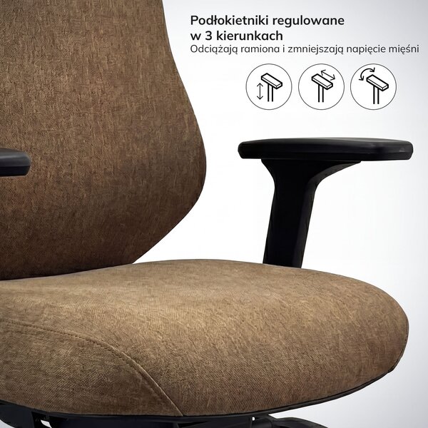Ergonomiczny fotel biurowy brązowy AXIS