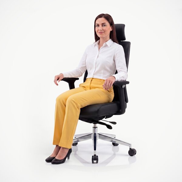 Ergonomiczny fotel biurowy czarny AXIS