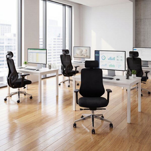Ergonomiczny fotel biurowy czarny AXIS