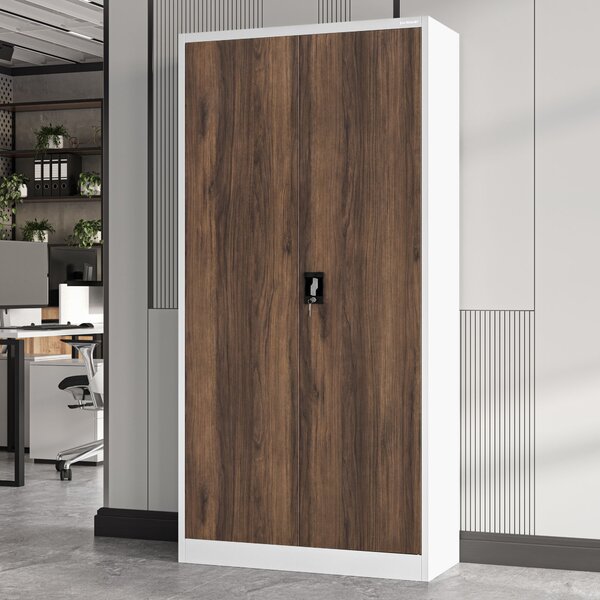 Szafa biurowa na dokumenty biała / orzech: Eco Design JAN 900 x 1850 x 400 mm