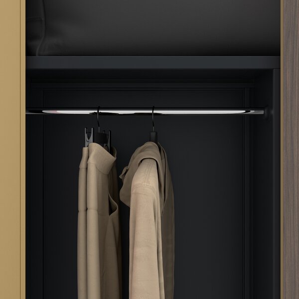 Szafa metalowa wielofunkcyjna antracytowa / orzech: Eco Design DAWID, 900 x 1850 x 450 mm