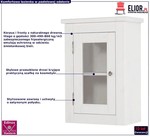 Biała szafka łazienkowa wisząca S8-B73