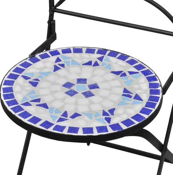 Zestaw ceramicznych krzeseł ogrodowych niebieski N9-W58