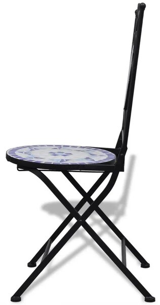 Zestaw ceramicznych krzeseł ogrodowych niebieski N9-W58