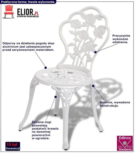 Zestaw metalowych krzeseł ogrodowych W4-B19