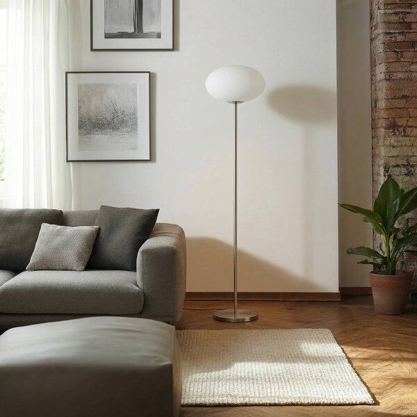 Lampa stojąca Sonika Lindby, aluminiowy / szary / cynkowy, salon / jadalnia, metal