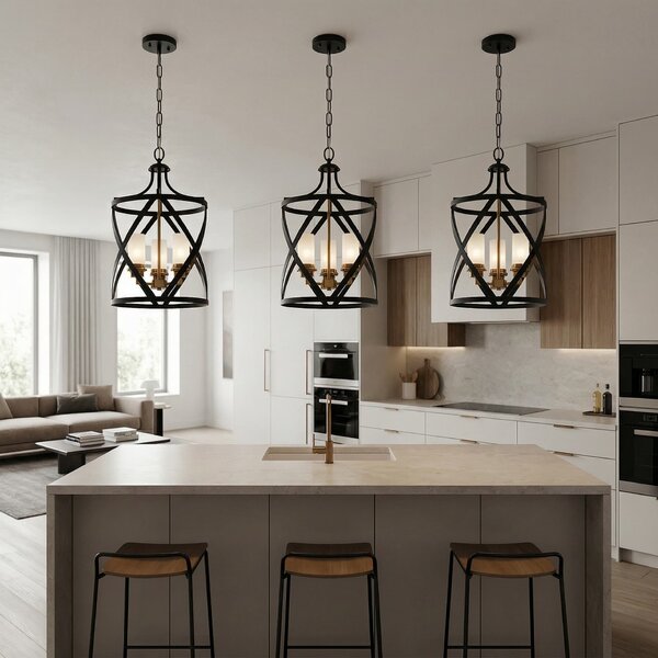 LAMPA WISZĄCA SUFITOWA LOFT CZARNO-MOSIĘŻNA ASTILA W3