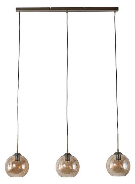 Lampa wisząca szklana Sofian Lindby, możliwość ściemniania, kremowy / amber, salon / jadalnia, szkło, nowoczesny