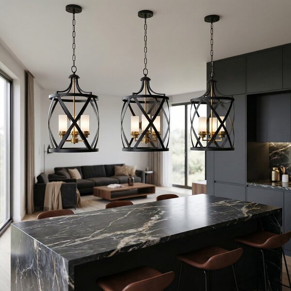 LAMPA WISZĄCA SUFITOWA LOFT CZARNO-MOSIĘŻNA ASTILA W3