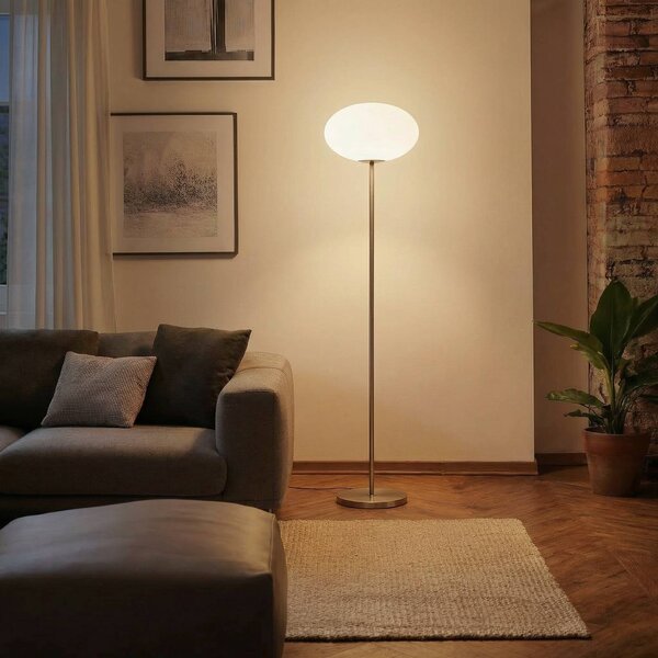 Lampa stojąca Sonika Lindby, aluminiowy / szary / cynkowy, salon / jadalnia, metal