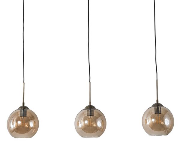 Lampa wisząca szklana Sofian Lindby, możliwość ściemniania, kremowy / amber, salon / jadalnia, szkło, nowoczesny