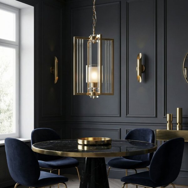 NOWOCZESNA LAMPA WISZĄCA LOFT ZŁOTA MANHATTAN W1