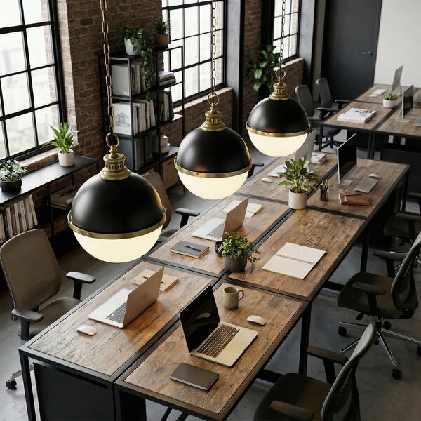 LAMPA WISZĄCA LOFT CZARNO-MOSIĘŻNA LARGO