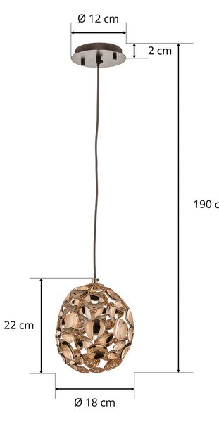 Schuller Valencia Lampa wisząca Narisa, brązowy / rdzawy, salon / jadalnia, metal, nowoczesny