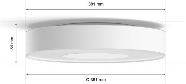 Philips Hue Inteligentna lampa sufitowa Hue, możliwość ściemniania, biały / opal, salon / jadalnia, metal, nowoczesny