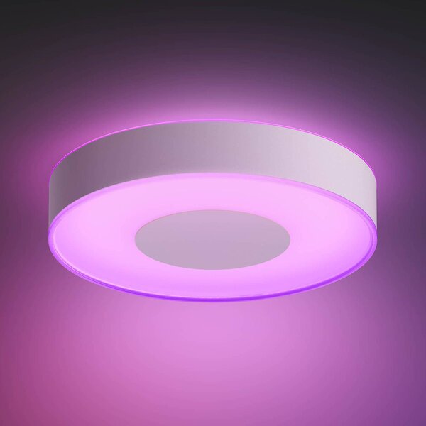 Philips Hue Inteligentna lampa sufitowa Hue, możliwość ściemniania, biały / opal, salon / jadalnia, metal, nowoczesny