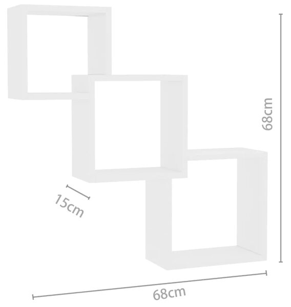 Zestaw białych półek ściennych modułowych N1-R41