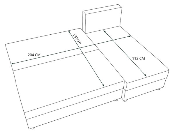 Rozkładana narożna sofa VALERIO SLIM 200x140 cm, ciemnoszara, uniwersalna + 2 poduszki GRATIS