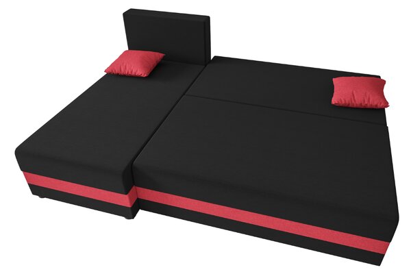 Rozkładana narożna sofa VALERIO SLIM 200x140 cm, ciemnoszara, uniwersalna + 2 poduszki GRATIS