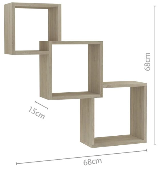 Zestaw modułowych półek ściennych w kolorze dębu L4-R06