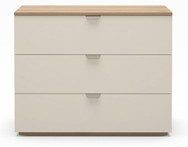 Kremowo-naturalna komoda w dekorze dębu 100x80x40 cm Dennis – Marckeric